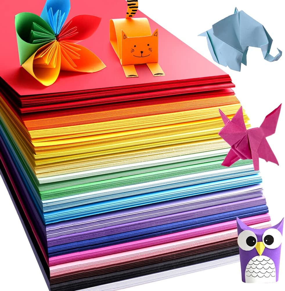 MIDUOLE Origami Paper, Pack of 200 Sheets - 20 Vivid Colors - Double Sided - 6 Inch Square, Easy Fold Paper for Kids Adult Beginners Training Arts & Crafts Projects.