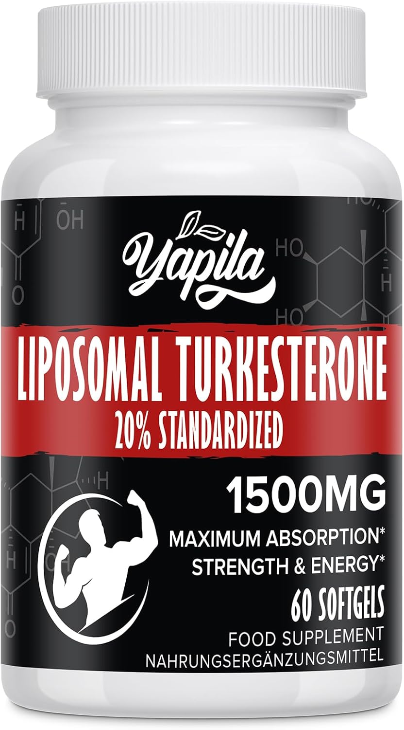 Liposomal Turkesterone Supplement - 1500mg Ajuga Turkestanica Extract, Standardized to 20% Turkesterone, Max Absorption, High Strength for Bodybuilding, No Additives, Non-GMO