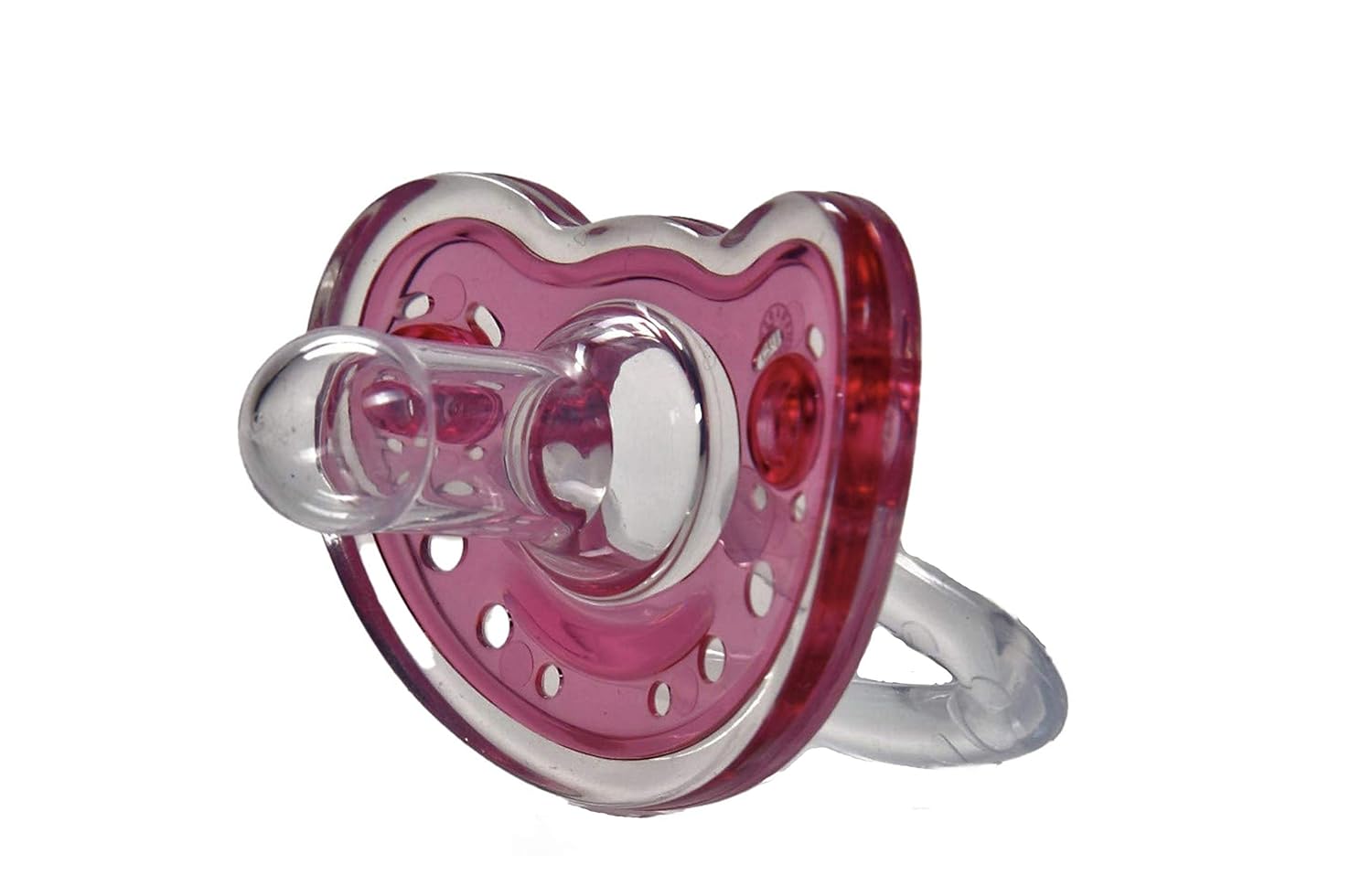 Sweetie Silicone Pacifier Refuser Soother 100% Silicone BPA Free 2 Count (Pink)
