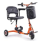 VEVOR Portable 3 Wheel Mobility Scooter for Seniors - Folding Electric Powered Mobility Scooter with 12 Mile Long Range, All Terrain Travel Wheelchair with 48V Lithium-ion Battery, Max Support 330LBS