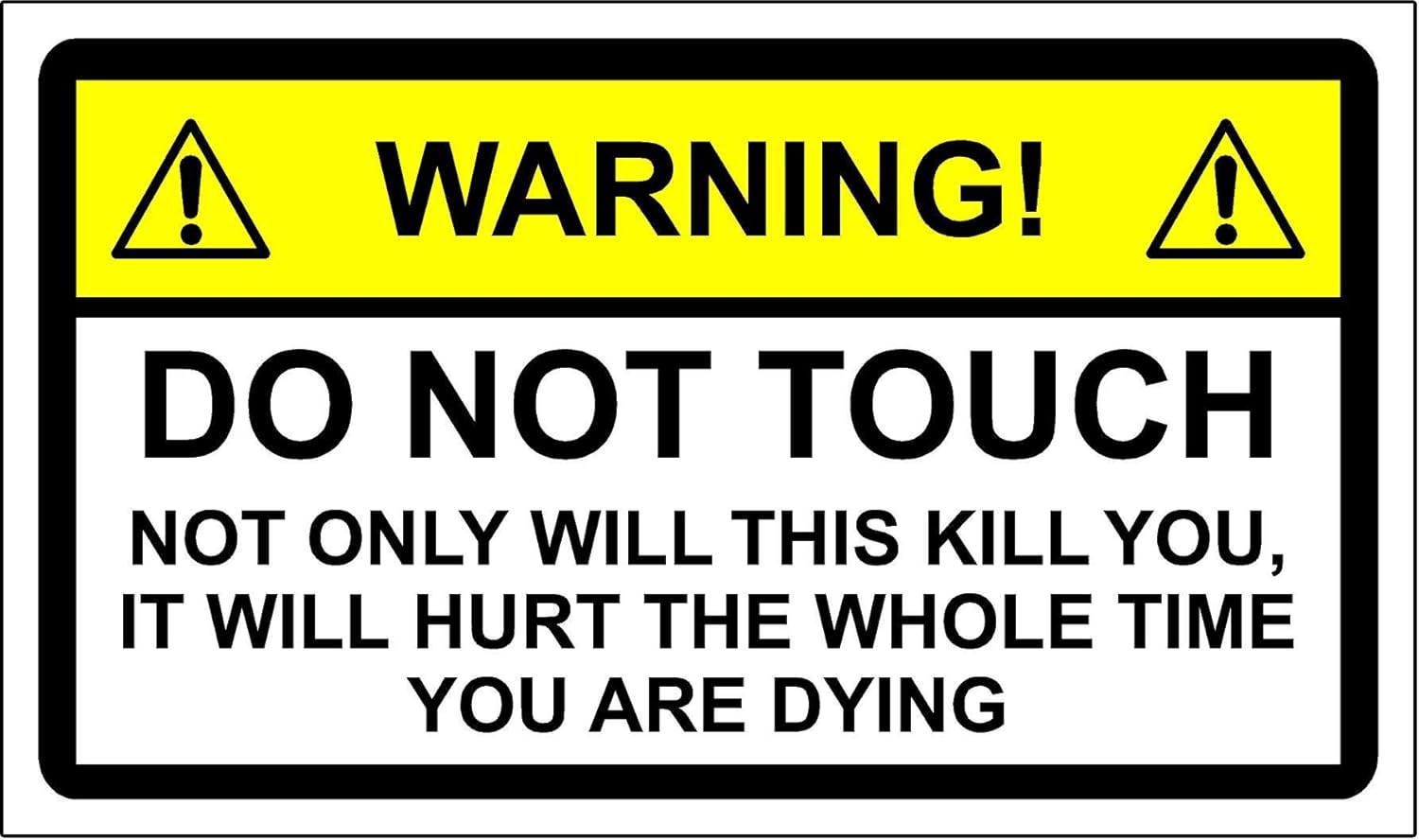 Funny Warning Sticker Danger DO NOT Touch Electricity Tool Box Chest Motorcycle 150mm x 100mm