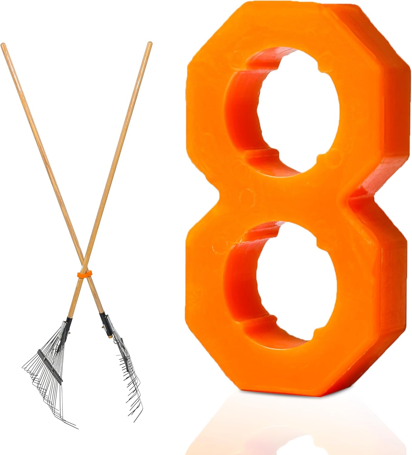 RakeMate Garden Tools for Garden Rake | Aviation Grade Urethane | Leaf Rakes Gadget for Senior to Avoid Back Strain | Smart Designed Hand Rake Gardening Hand Tool Attachment for Raking by RakeM8