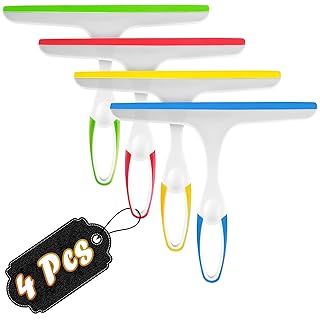 Window Cleaning Shower Glass Squeegee - 9.5Inch Small Squeegee for Shower Glass Door for Car Windshield Cleaner Tool Shower Door Window Cleaner - Mirror Cleaner Shower Squeegee for Tile with Good Grip