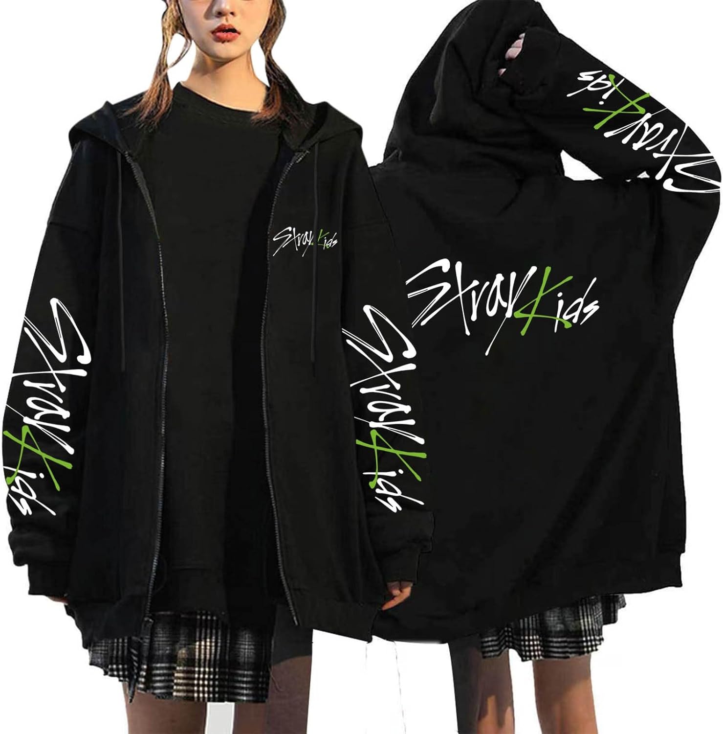 Straykids Hoodie Women Hooded Sweatshirts Stray Kids ATE Casual E-Girl 90s Oversized Jacket Harajuku Streetwear Top BangChan Lee Know Changbin Hyunjin Han Felix Seungmin I.N