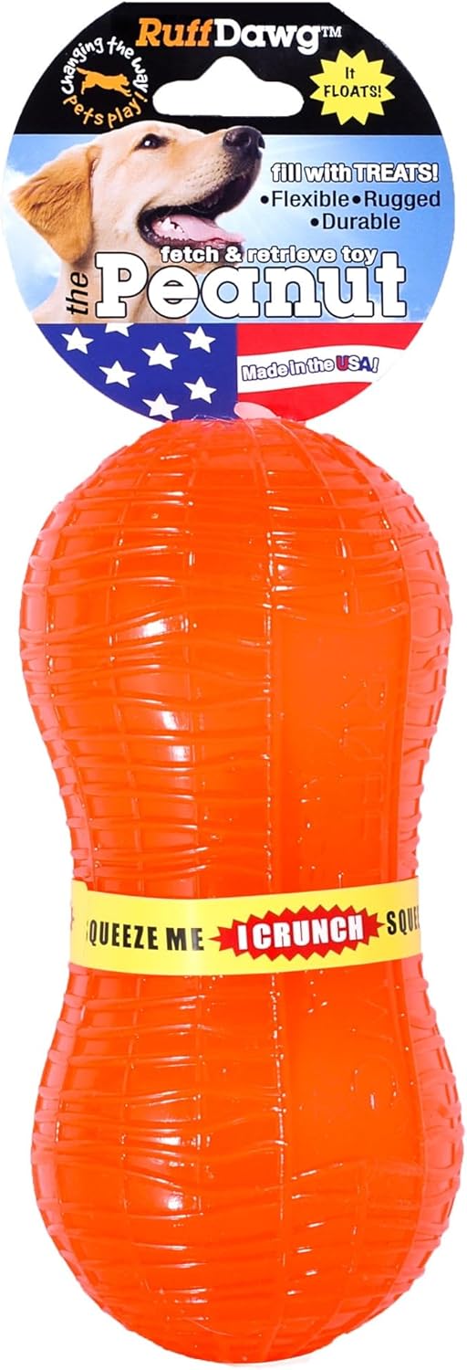 Ruff Dawg Peanut Crunch Rubber Dog Toy Assorted Neon Colors