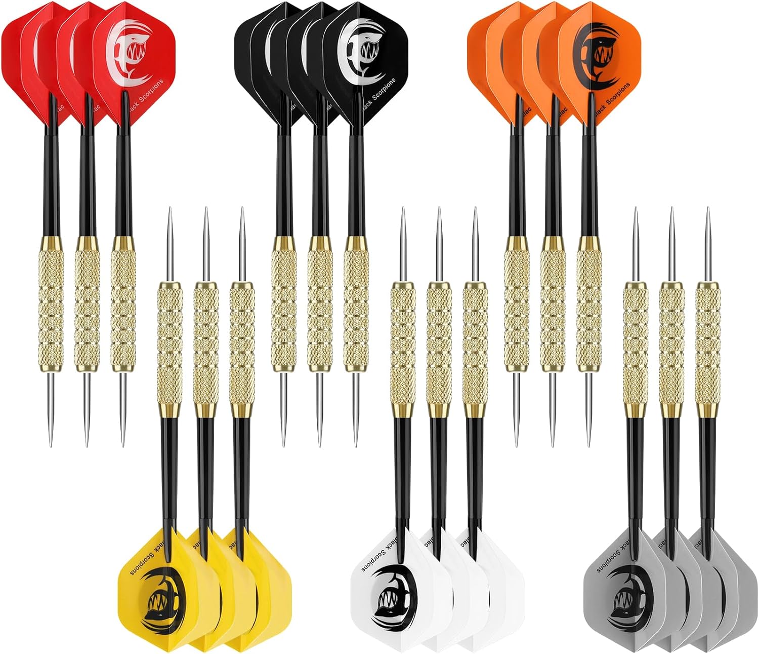 Accmor 18 Pack Steel Tip Darts, 18 Grams Metal Tip Dart Set, Darts Metal Tip Set, Metal Darts for Dartboard