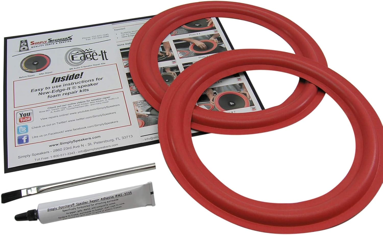 Cerwin Vega 10 Inch Foam Speaker Repair Kit FSK-10AR (Pair)
