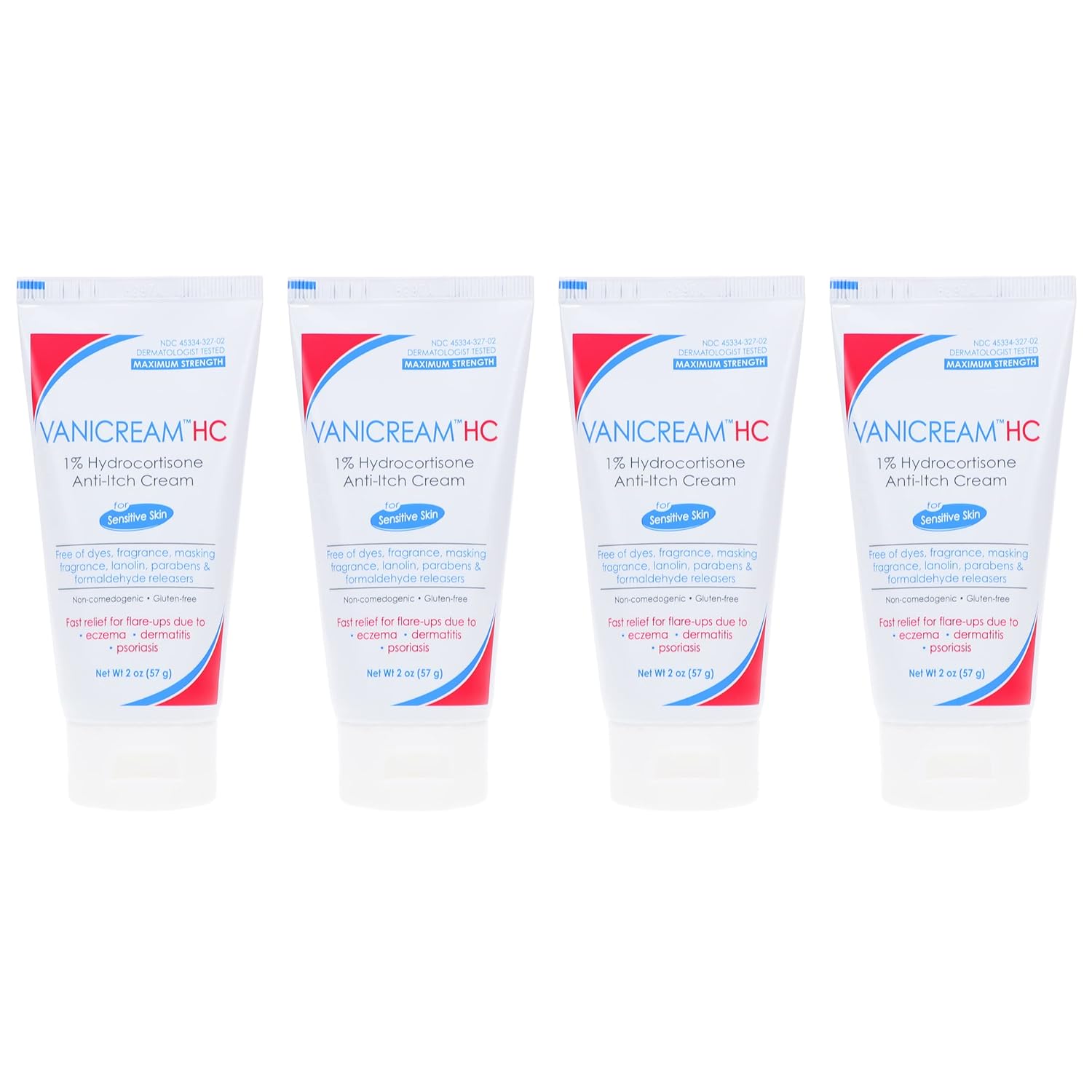 Vanicream HC 1% Hydrocortisone Anti-Itch Cream - 2 oz, Pack of 4