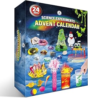 UNGLINGA Science Experiments Advent Calendar 2024 for Kids Boys Girls Toys Gifts Idea- Chemistry, Physics, Rocks Gemstones, S.T.E.M Projects Countdown to Christmas 24 Days