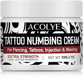 Tattoo Numbing Cream Extra Strength - 6 Hours Maximum Strength Tattoo Numbing Cream - Numbing Cream for Tattoos (50ml/1.7oz)