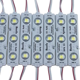 Rextin Super bright 200pcs 3 LED Module White 5050 SMD 66-72LM Each Module Waterproof Decorative Light for Letter Sign Advertising Signs with Tape Adhesive Backside