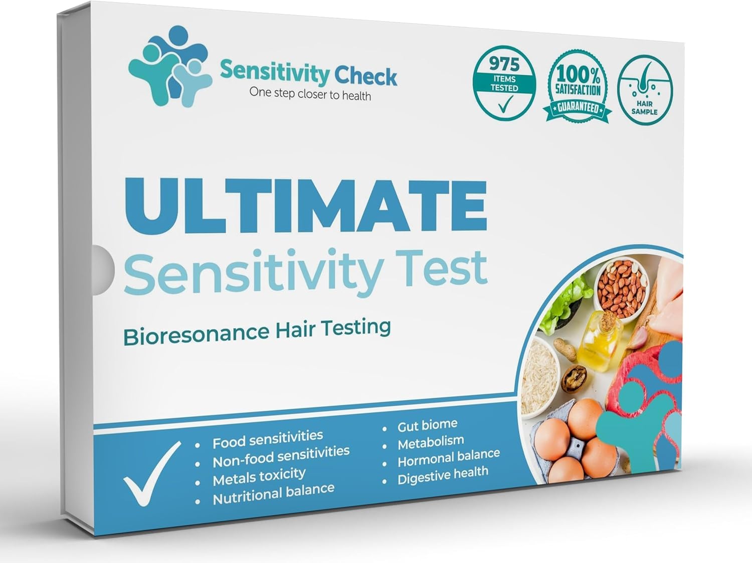 Sensitivity Check SC Food Intolerance Test Kit -At Home Screen for 975 Different Food intolerances - Hair strand food intolerance Test Kit for Adults - Quick and Easy Allergy Test at Home Self-Test