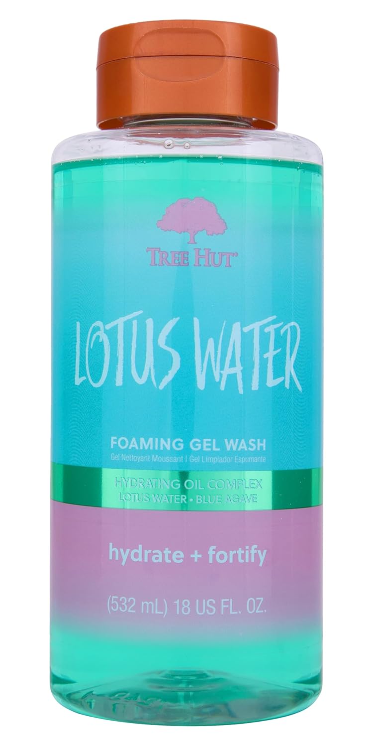 Tree Hut Lotus Water Foaming Gel Wash | Cleanse & Soothe Skin Without Stripping Moisture | Made with our Hydrating Oil Complex | 18 fl oz.