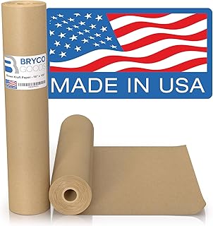 Bryco Goods 18" x 1,200" Brown Kraft Packing Paper - Versatile for Different Arts and Crafts Projects - Pin Up Your Work Or School Notes - Create Vision Board for Your Bedroom - Everything in A Roll
