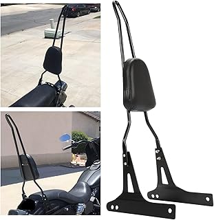 ECOTRIC Detachable Black Backrest Sissy Bar Compatible with 2006-up Harley Davidson Dyna Street Bob FXDB EFI FXDBI Super Glide FXD Custom FXDC