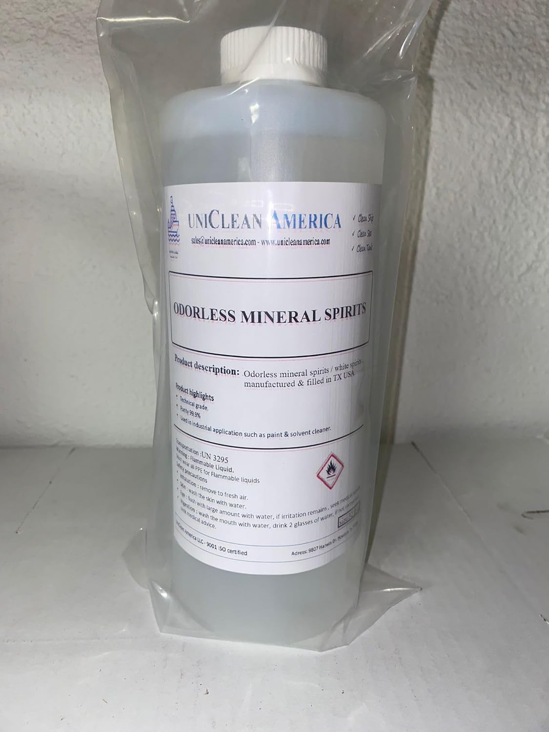 Mineral Spirit - White Spirit oderless Solvent - Made in USA - Size: 32 fl oz