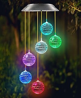 Kwaiffeo Gifts for Women, Solar Disco Ball for Garden Patio Outdoor Decor, Lovely Color Changing Solar Garden Lights, Birthday Gifts for Women, Gifts for Mom Grandma Teacher, Mothers Day Gifts