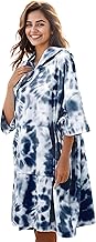 KFUBUO Surf Poncho Changing Towel Swim Robe with Pocket Plus Size Terry Cloth Swim Cover Up for Women Towel Poncho Hoodie