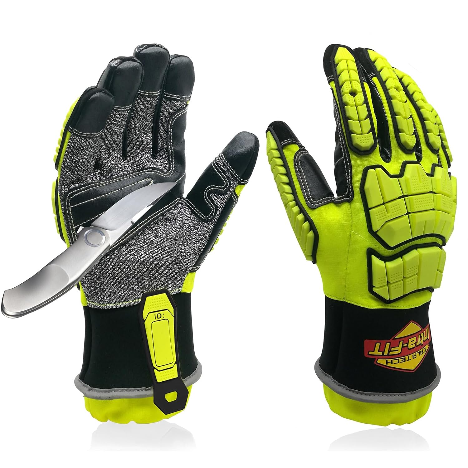 Intra-FIT Protective Gloves Cut Resistant Work Gloves, Oil & Gas Proof Gloves EN 388:3X44EP, Rescue Extrication Gloves Impact Protection Abrasion Puncture Tear Resistant