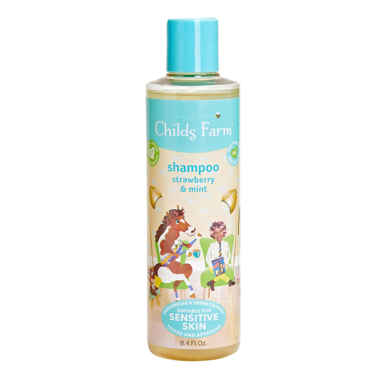 Childs Farm, Kids Shampoo for Dry, Sensitive, Eczema-prone Skin & Scalp, Strawberry & Organic Mint, Detangles & Nourishes, Vegan, Cruelty-Free, 8.4 Fl Oz