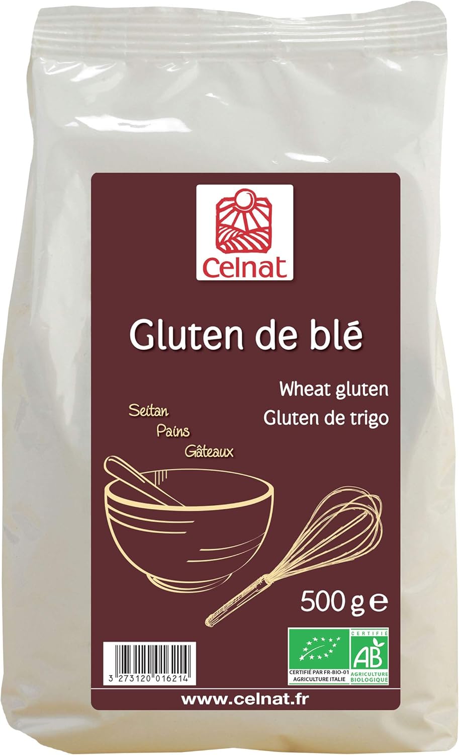 CELNAT - Organic Vital Wheat Gluten [500g] Product of EU