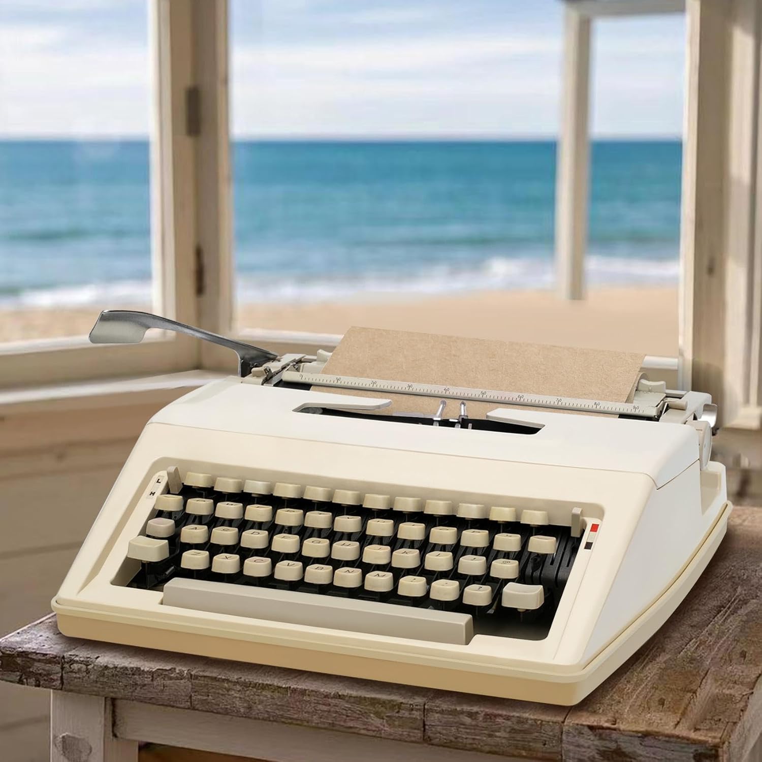 Vintage Typewriter 1980s DIASISTER 2000 Model Manual Typewriter Made in America, Classic Retro Manual Typewriter Decor for Home or Office，Typing Letters Included，and Durable Travel Case