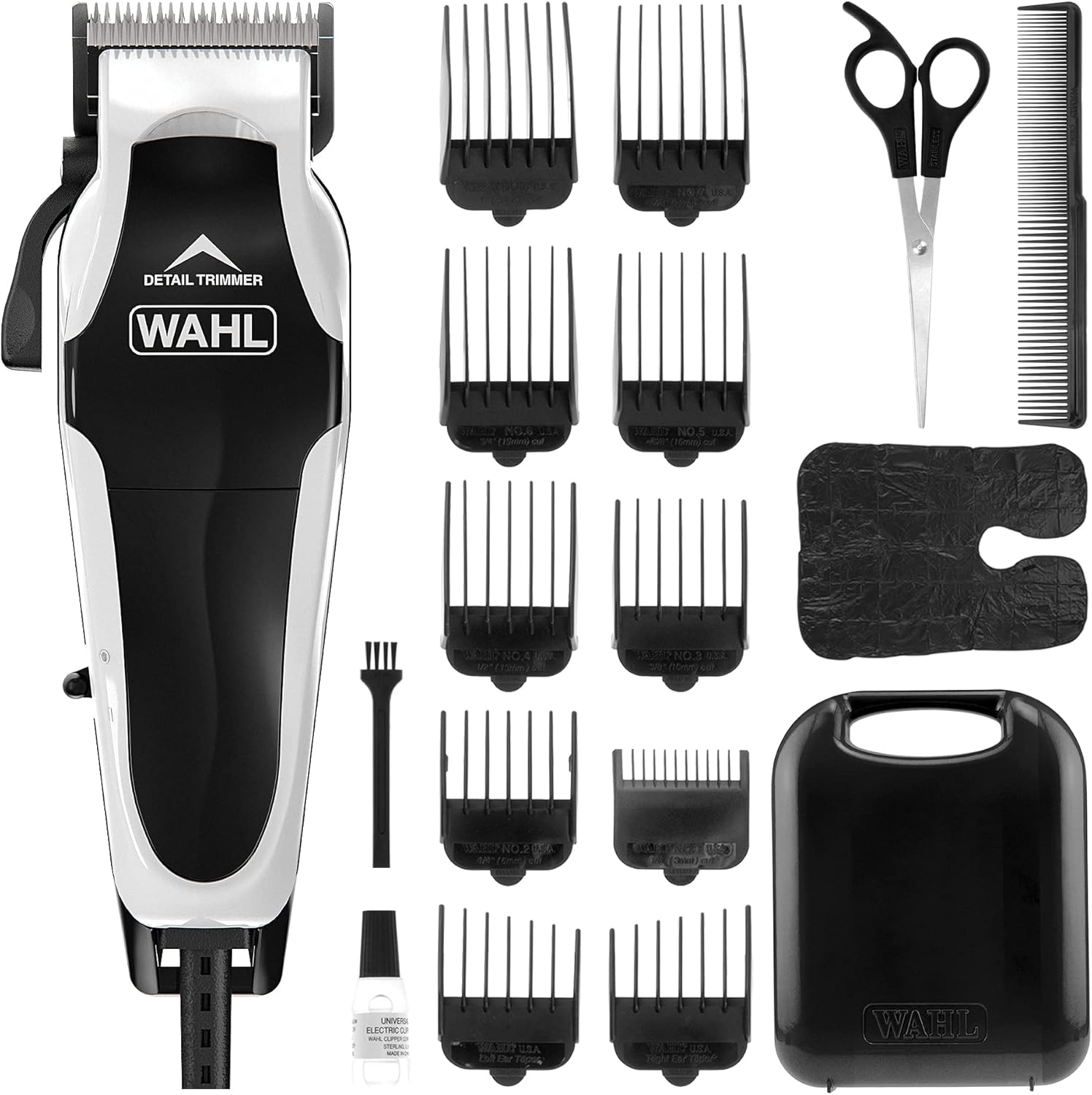 WAHL Clip N Trim II Hair Clipper, Integrated Hair Trimmer, Head Shaver, Men's Hair Clippers with Trimmer, Stubble, Male, White