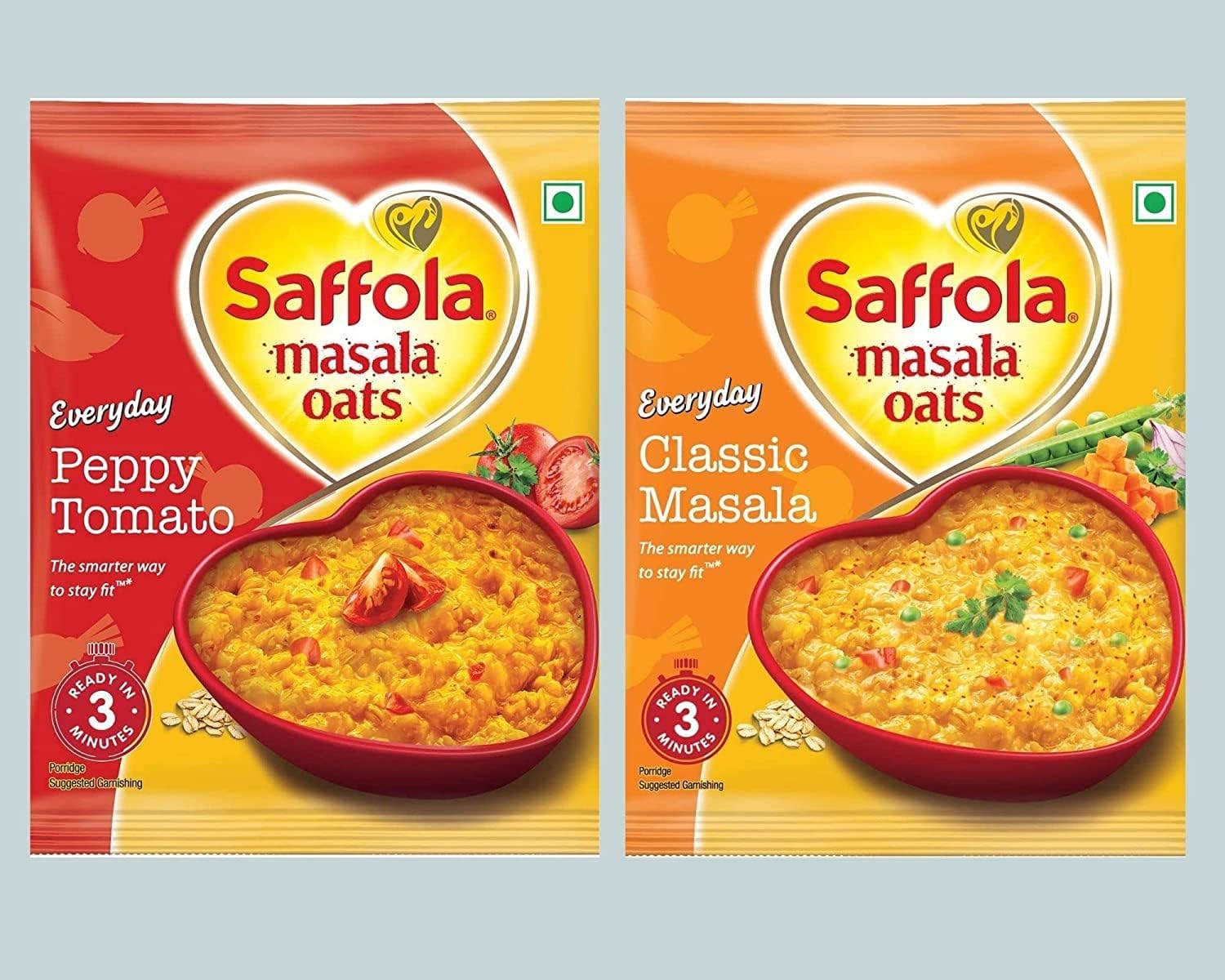Masala Peppey Tomato, 39gm (Pack of 5) + Saffola Classic Masala Oats 39gm (Pack of 5)