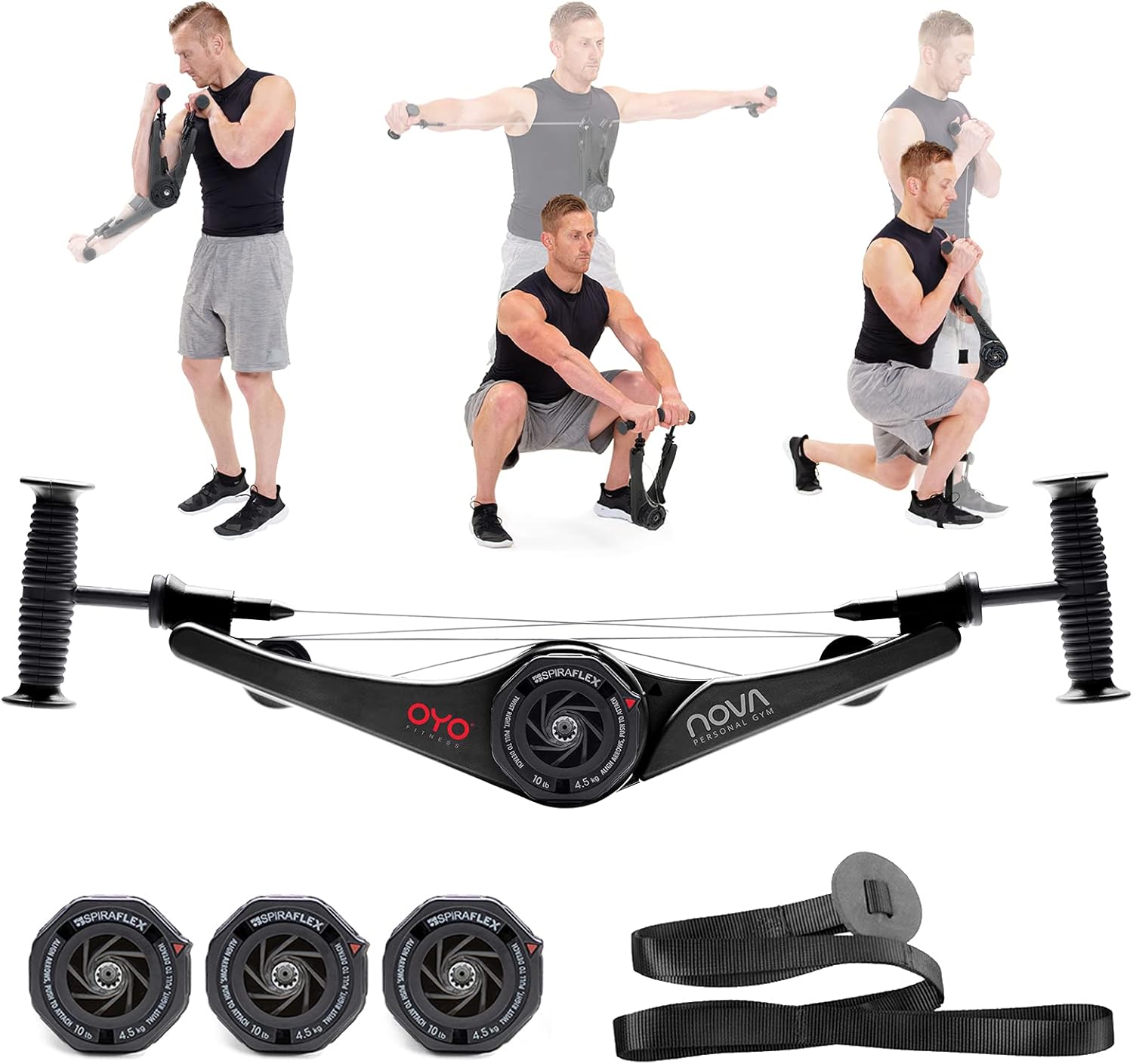 NOVA Gym - Full Body Portable Gym: Home, Office or Travel - NASA SpiraFlex Resistance Technology