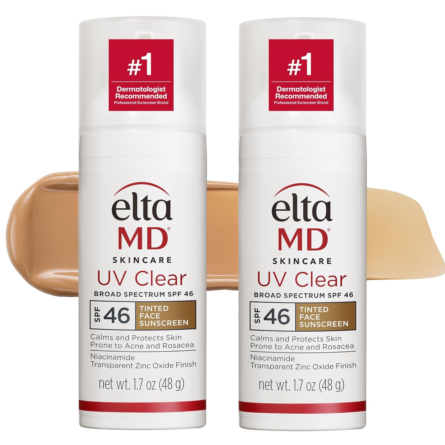 EltaMD UV Clear Tinted Face Sunscreen SPF 46, Oil Free Sunscreen for Sensitive Skin with Zinc Oxide, Dermatologist Recommended