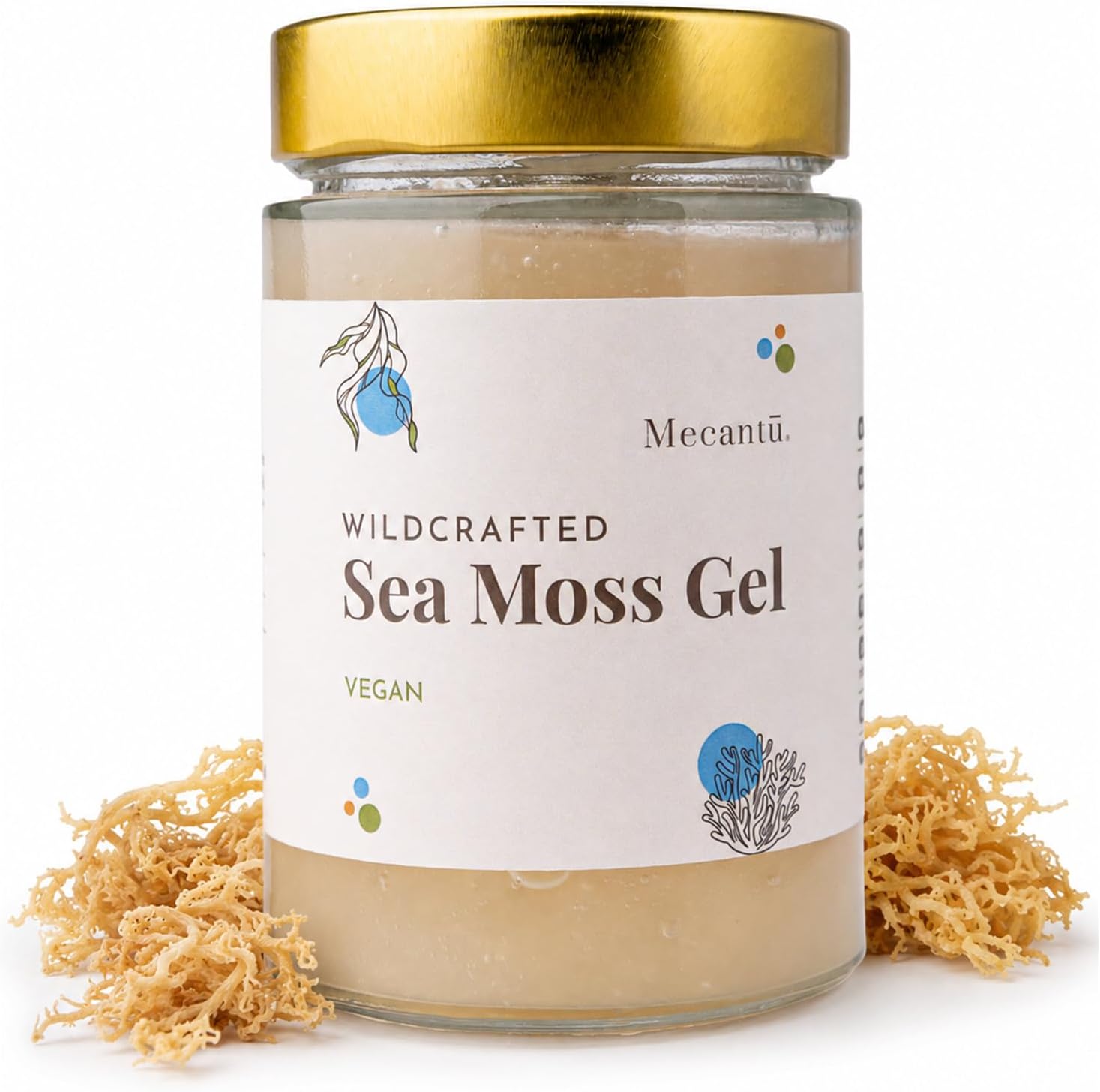 Golden Sea Moss Gel 350ml - 100% Wildcrafted Jamaican SeaMoss | Rich in 92 Essential Minerals & Vitamins | Supports Immunity, Skin & Gut Health | Vegan & Gluten-Free | Dr Sebi Inspired Irish Moss