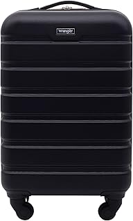 Wrangler Hardside Carry-On Spinner Luggage, Black, 20-Inch