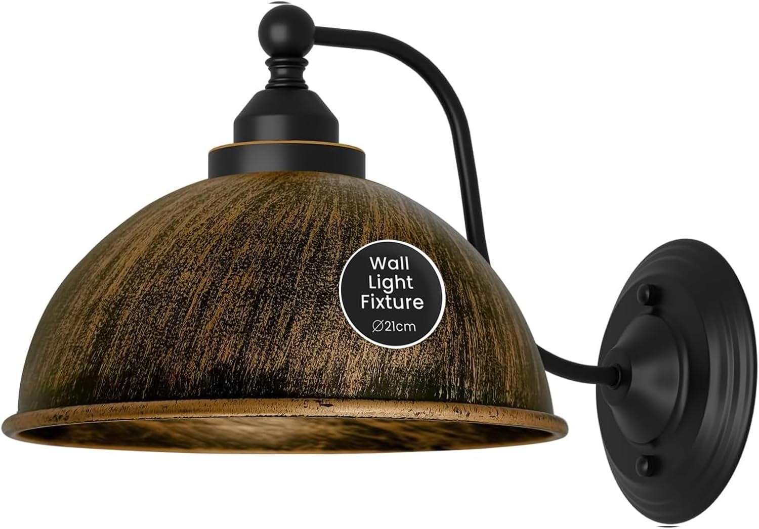 Industrial Wall Light Fittings Retro Wall Sconce with Metal Dome Shade E27 Socket Traditional Swan Neck Indoor Decorative Wall Light (Brushed Copper)