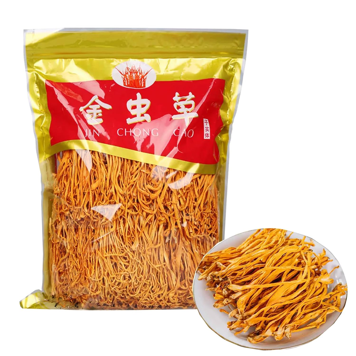 GCYYSIQS Dried Cordyceps Flowers,250g/8.8oz,for Soup/Cooking/Cooling/Tea Making虫草花 (Dried Cordyceps Flowers)