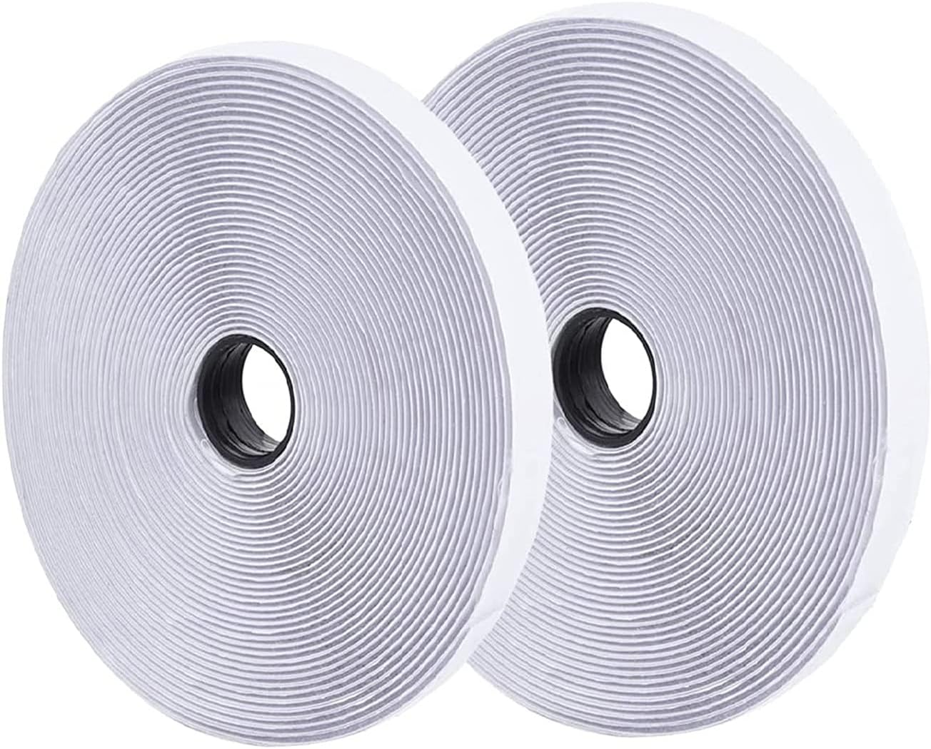 0.75 Inch x 82 Feet White Self-Adhesive Hook and Loop Tape - Sticky Back Fastening Tape for Stationery and Household Purposes