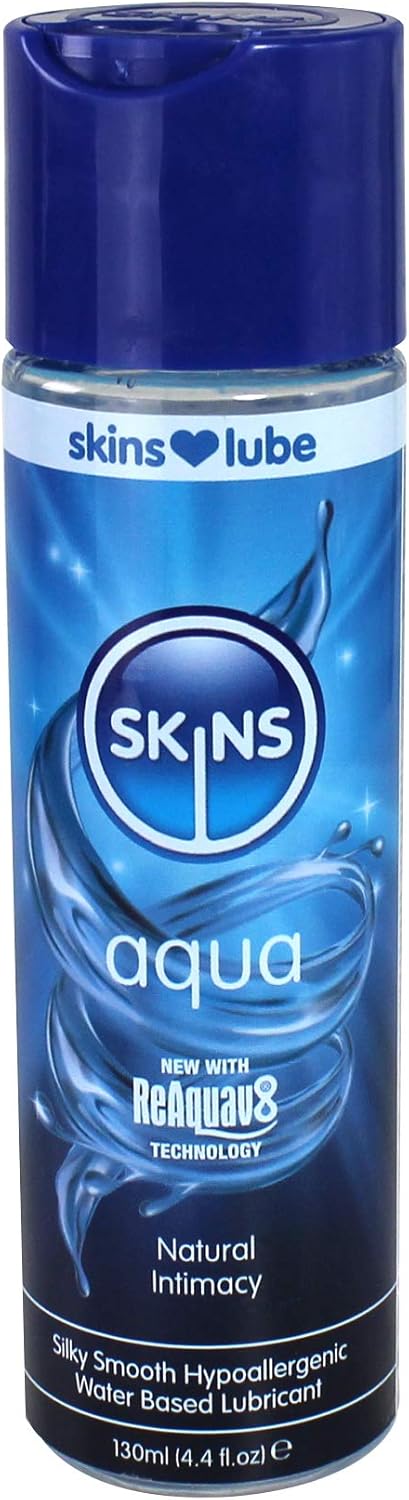 Skins Aqua Water Based Lube – Enjoy Long Lasting Natural Intimacy with Hypoallergenic Lubricant 130ML
