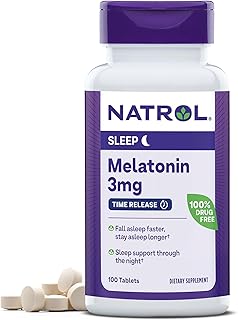 Natrol Melatonin 3 mg Time Release, Dietary Supplement to Minimize Wake Ups, Nighttime Sleep Aid, 100 Tablets, Up to a 100 Day Supply