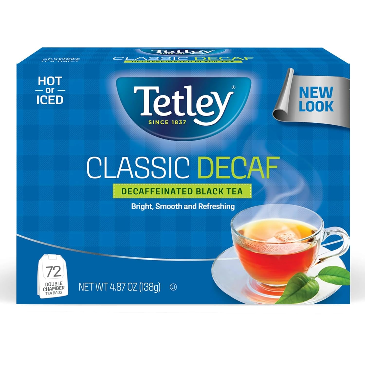 Tetley, Decaffeinated Classic Black Tea Bags, 72 Count