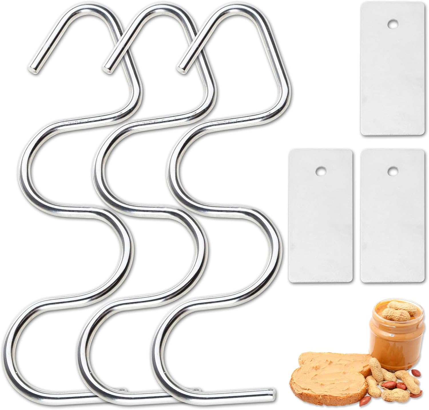 3-Pack Peanut Butter Stirrer and Scraper - Stainless Steel Mixer Tool for 12-30 OZ Jars - Stirrers for Mixing Natural Peanut Butter & Jam - Ideal Peanut Butter Mixer for Mixing Various Spreads