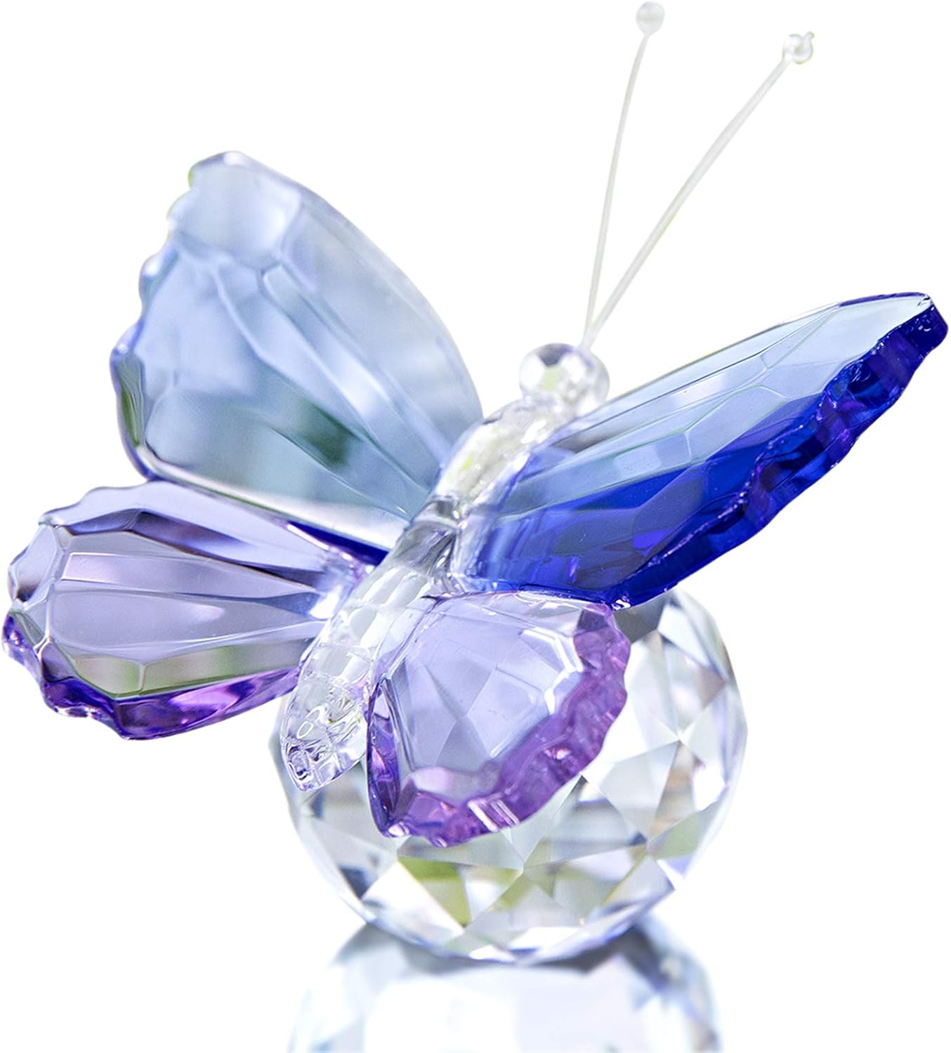H&D HYALINE & DORA Crystal Cut Butterfly Animal Ornament Decoration for Office Table Home Bedroom