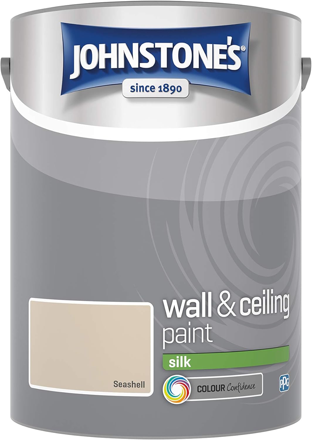 Johnstone's - Wall & Ceiling Paint - Seashell - Silk Finish - Emulsion Paint - Fantastic Coverage - Easy to Apply - Dry in 1-2 Hours - 12m2 Coverage per Litre - 5L