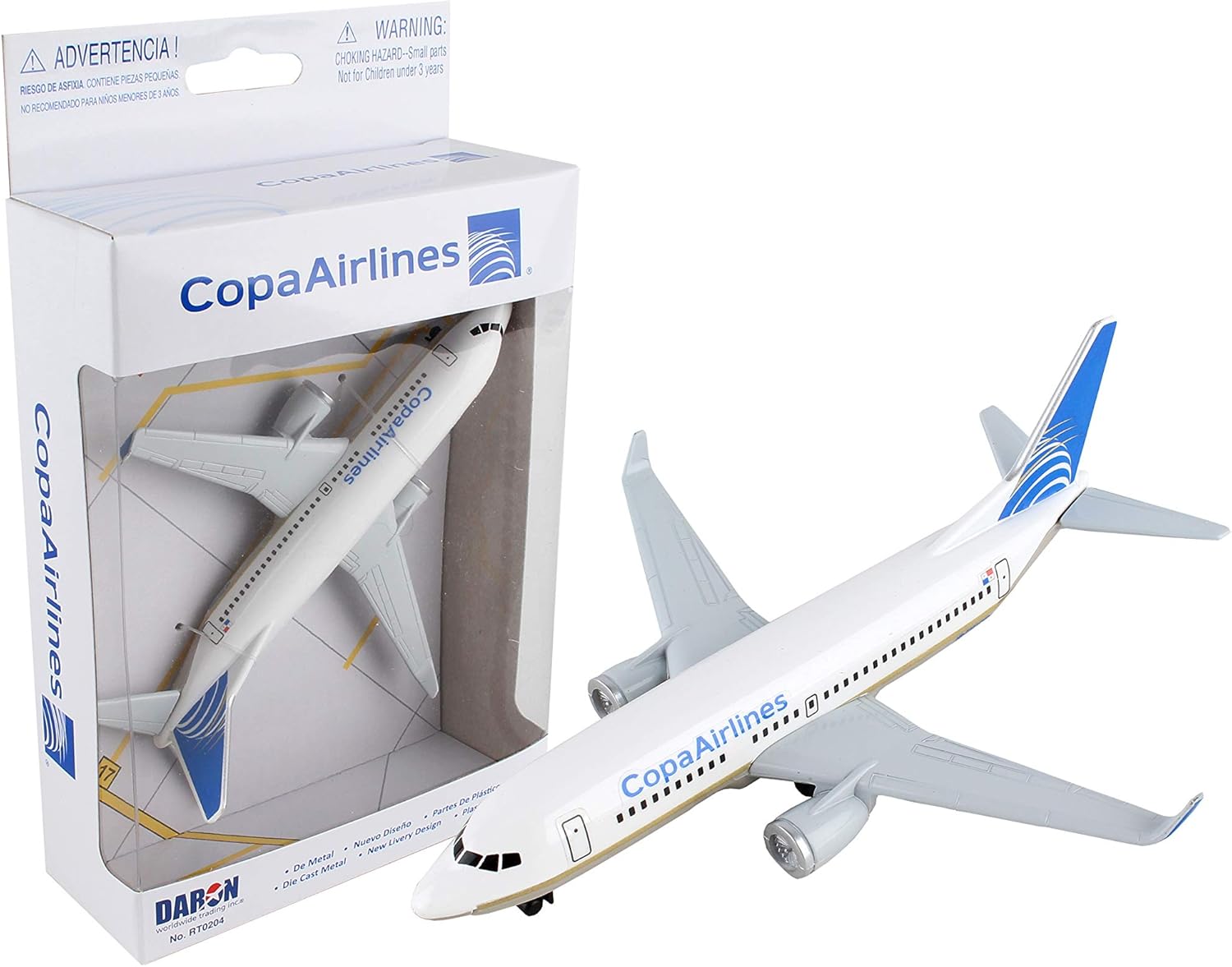 Daron Toy Airplane – Copa Airlines – Die-Cast Metal Model Airplane Toy with Plastic Parts and Rolling Wheels for Kids Ages 3+