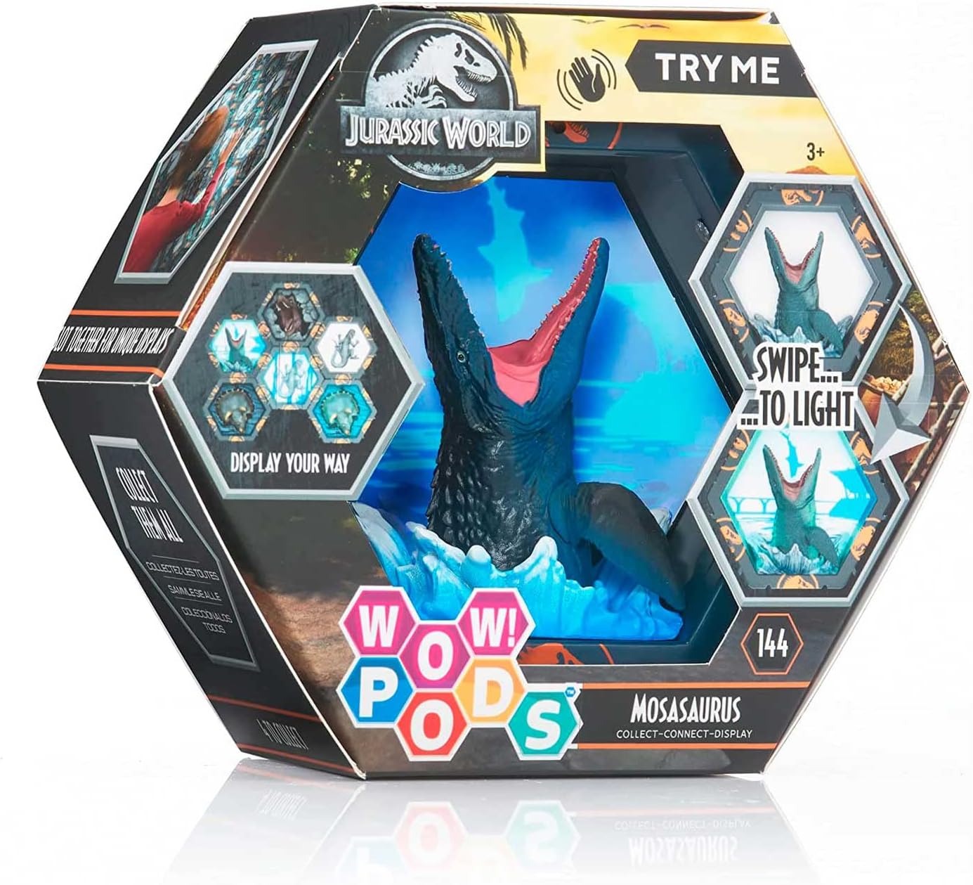 WOW! PODS Jurassic World Dinosaur Mosasaurus | Light-Up Bobble-Head Figure | Official Jurassic World Dominion Merchandise, Toys and Gifts for Boys and Girls, Aged 5+