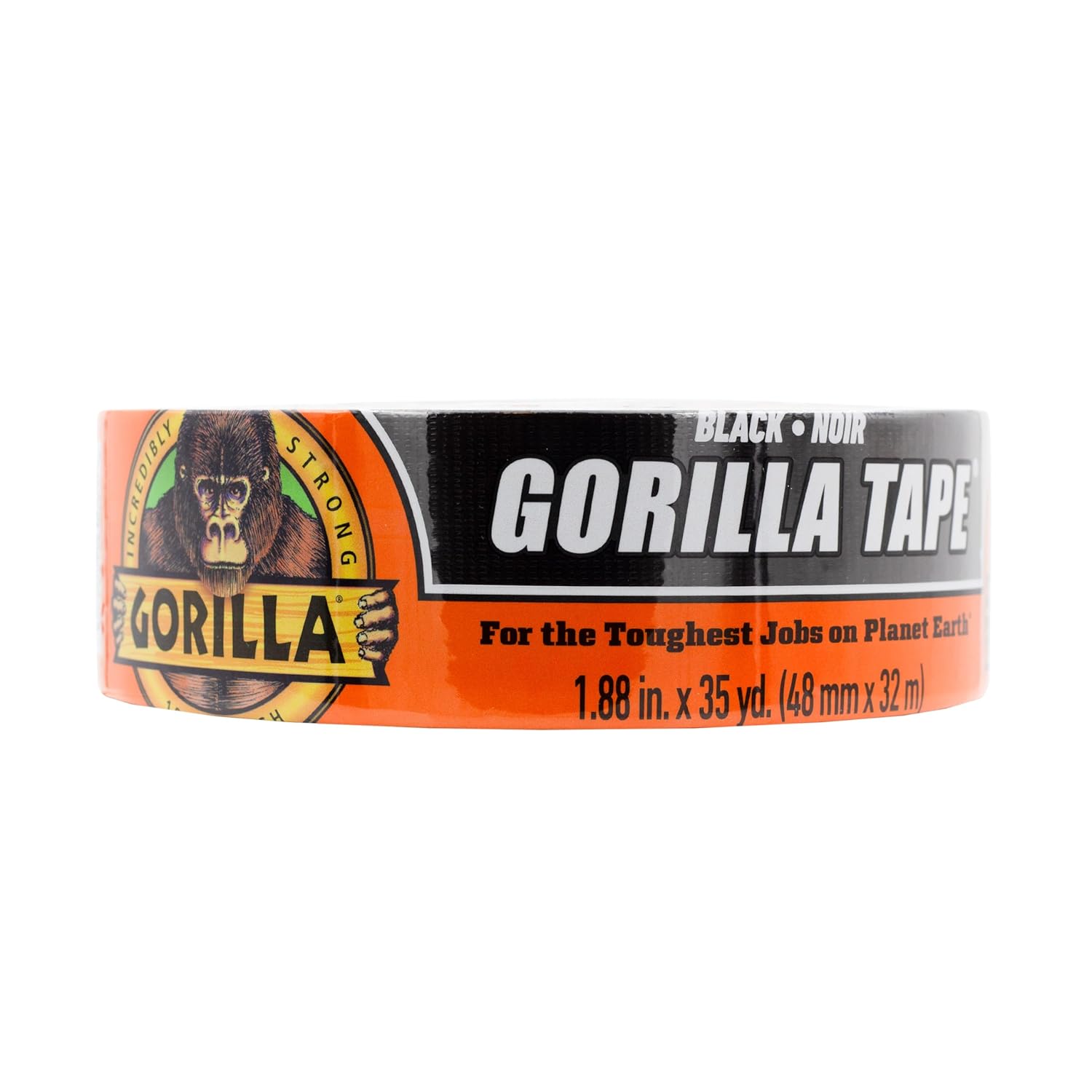 Gorilla Duct Tape, Black Tape, 1.88" x 35 yd (Pack of 1) - Heavy Duty and Weather Resistant for Indoor or Outdoor