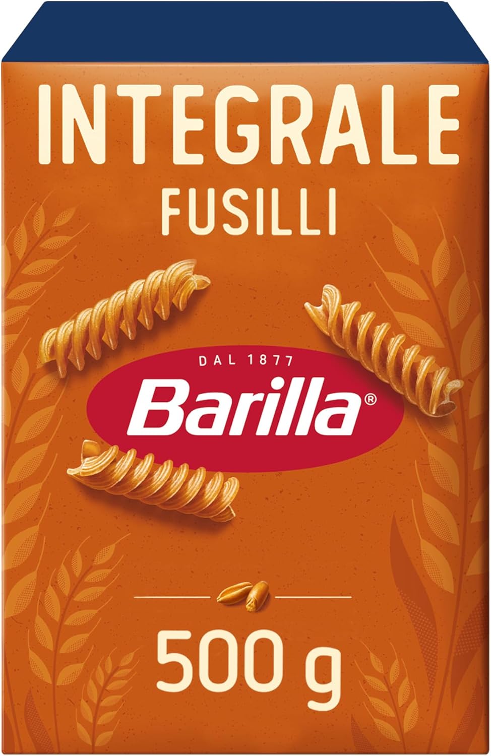 Barilla Wholegrain Fusilli Pasta Integrale, whole durum wheat semolina pasta 500g