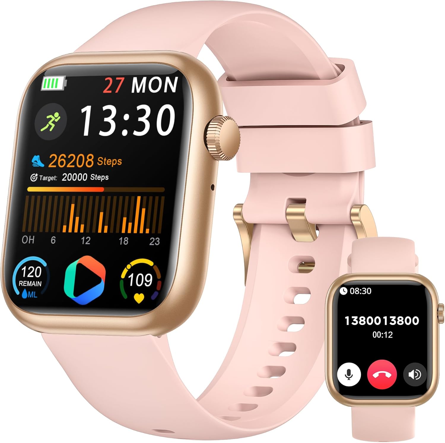 Smart Watch for Men Women, 1.83" Fitness Watch (Answer/Make Call), Smartwatch with Heart Rate/Blood Pressure, Sleep Tracker, Pedometer, 120+ Sport Modes,IP68 Waterproof Fitness Tracker for Android IOS