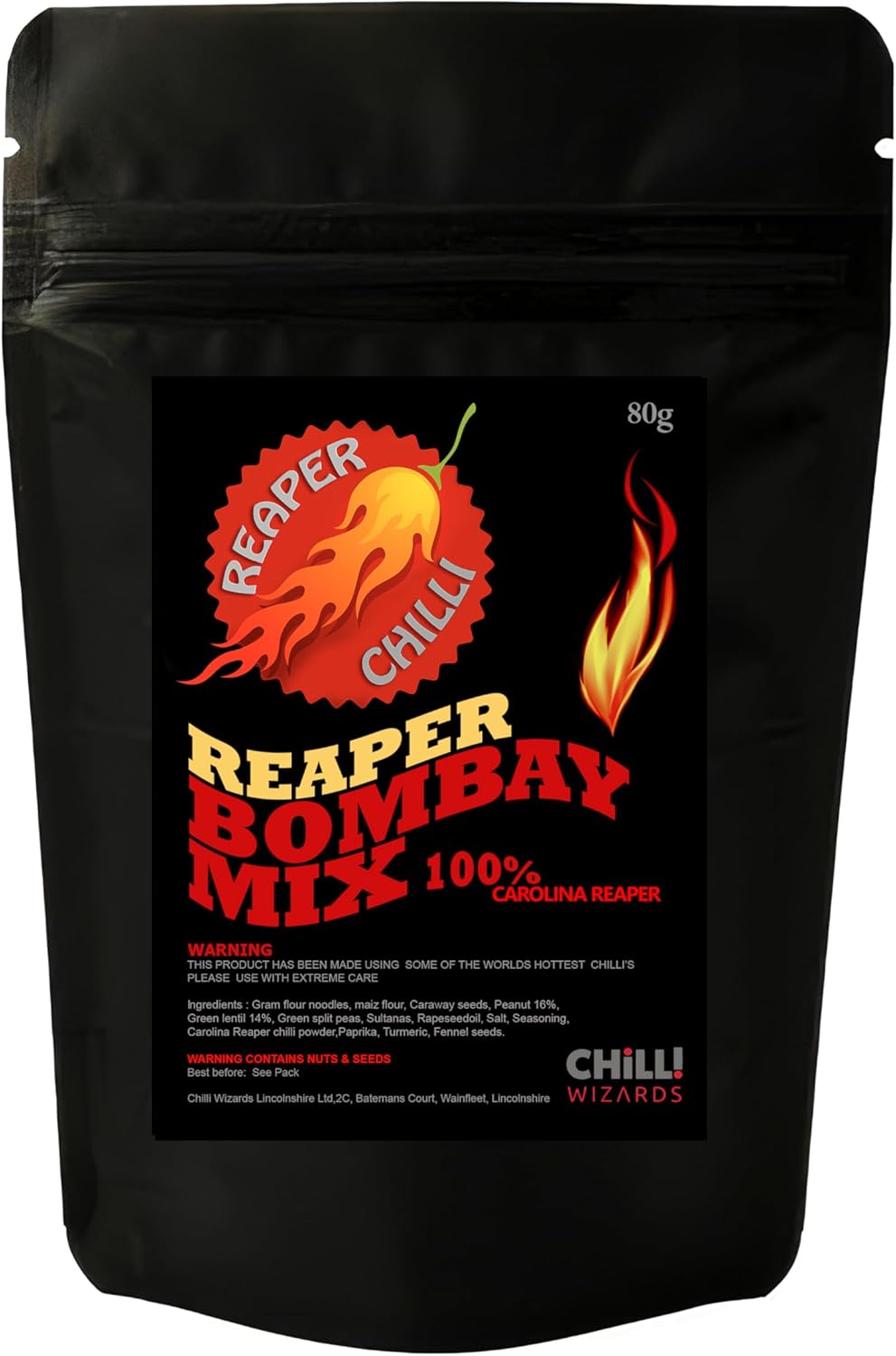 Carolina Reaper Insane Bombay Mix. Too Hot To Handle Chilli Snack 80g