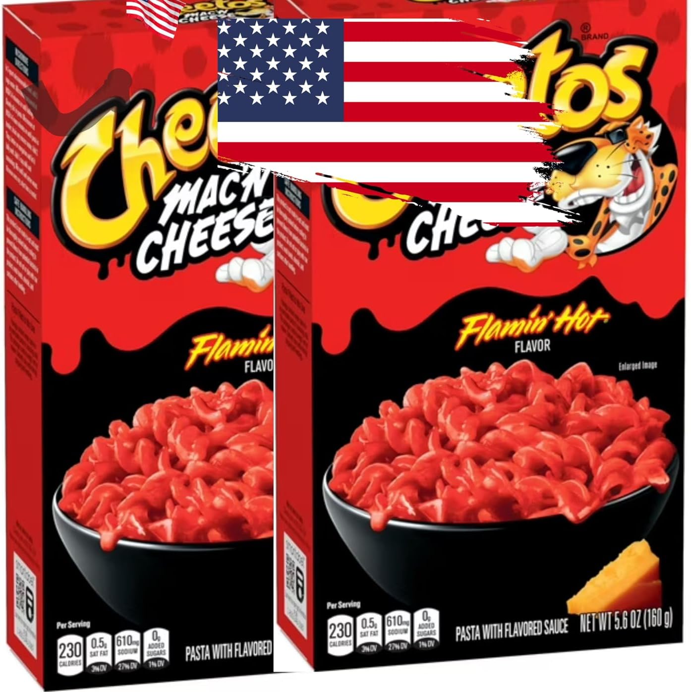 Cheeto Mac 'N Cheese, Flamin' Hot Flavour, Mac and Cheese, Macaroni Pasta, 5.6 oz Box - American Import, Pack of 2