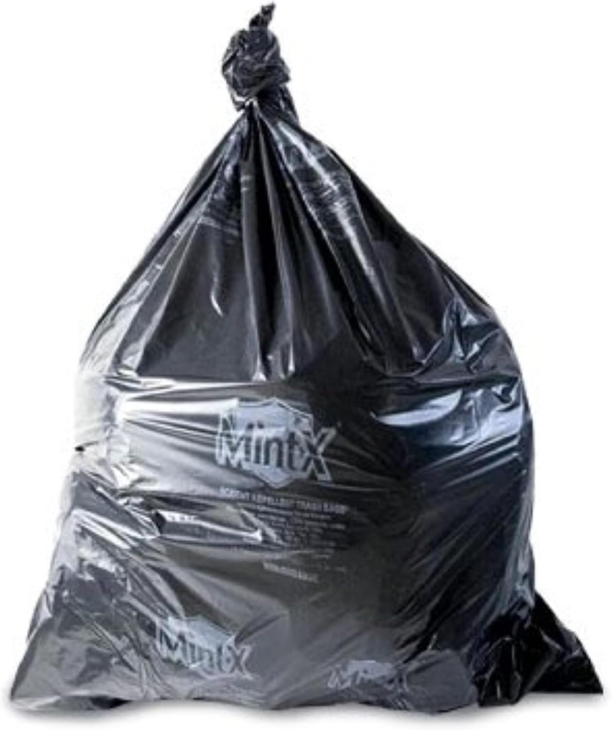 Mint-X Rodent Repellent Trash Bags, 1.3 Mil, Flat Seal, 46" Height x 33" Length, Black (Pack of 100) - MX3346XHB