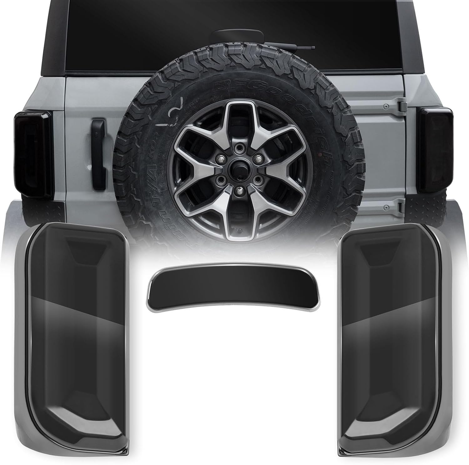 Tail Light & 3rd Brake Light Covers for Bronco 2021+(LED Light)